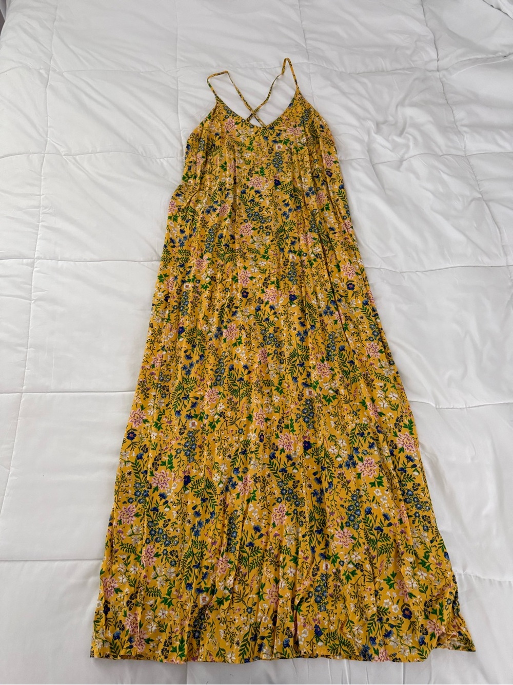 NWOT Old Navy Yellow Floral Cami Maxi Dress - Size M